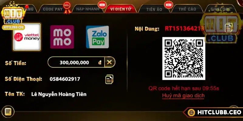 Nạp qua ví điện tử